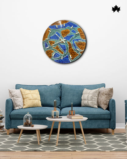 Abstract Resin Clock – Artistic Pattern Design | Decorative Wall Clock by Fankaarlok