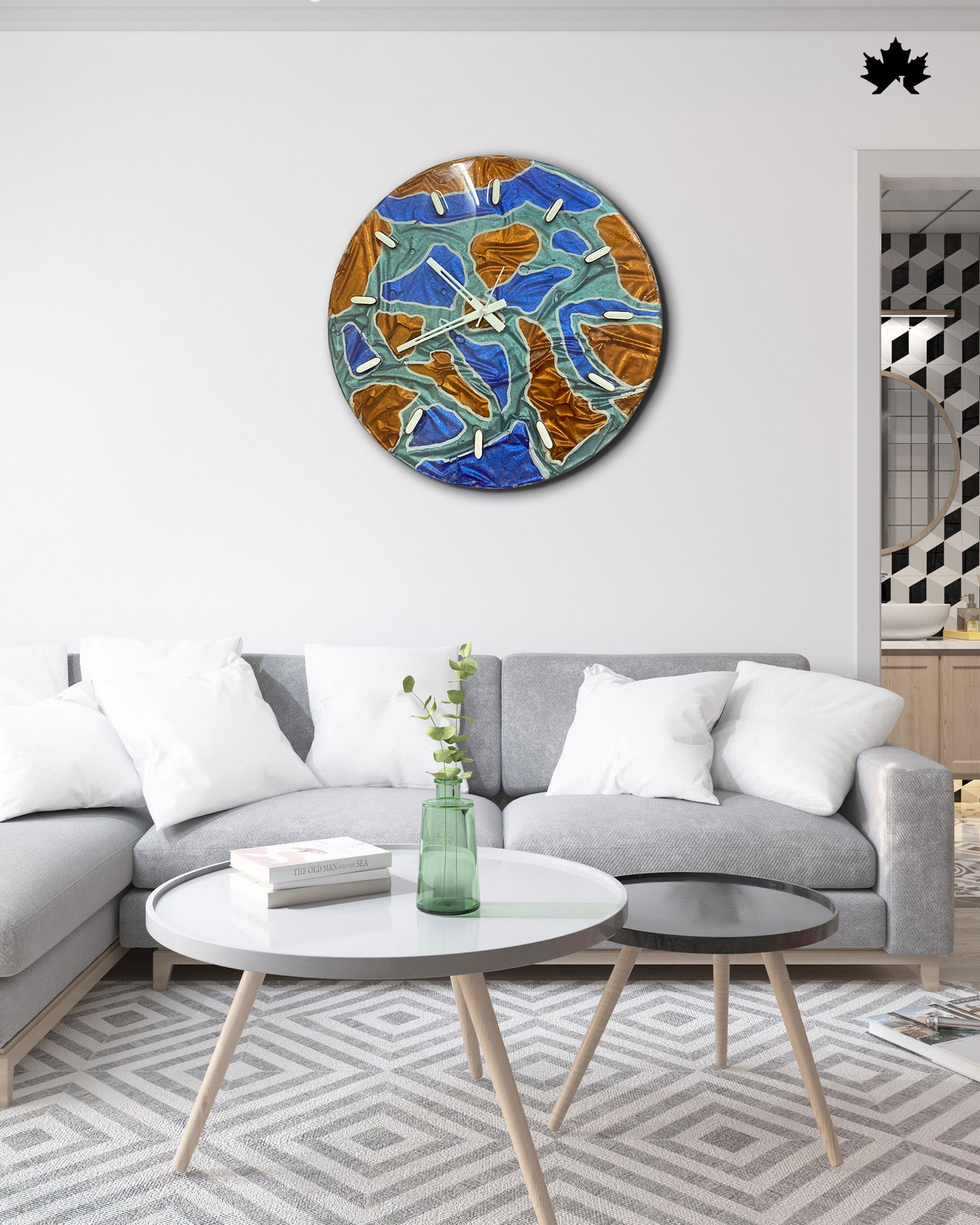 Abstract Resin Clock – Artistic Pattern Design | Decorative Wall Clock by Fankaarlok