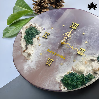 Premium Ocean Wave Resin Art Collection | Wall Clock for Office by Fankaarlok