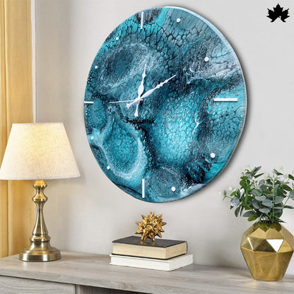 Geode Resin Clock – Minimal Marker Style | Large Wall Clock Design by Fankaarlok