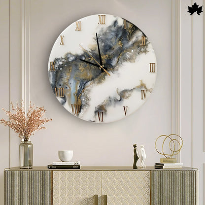Marble Swirl Resin Clock – Stylish Wall Clock for Bedroom by Fankaarlok
