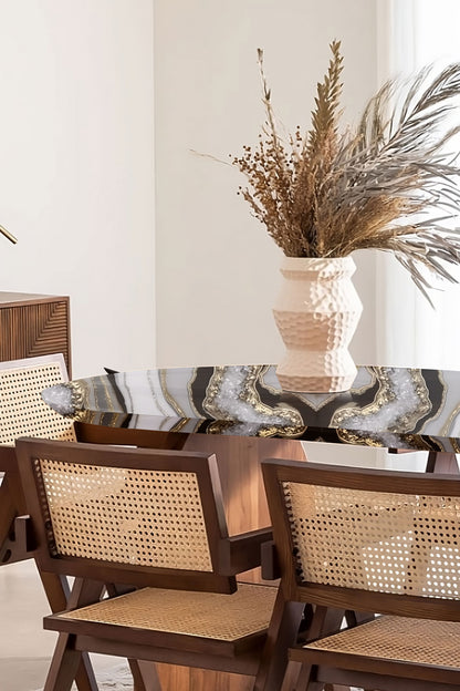 Resin Wood Dining Table – Luxury Geode-Inspired Epoxy Dining Table | Fankaarlok
