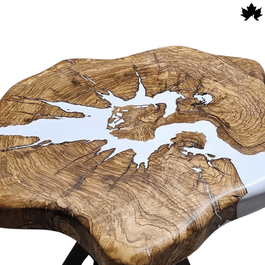 Natural Wood Coffee Table – Live Edge Epoxy Accent Table | Fankaarlok