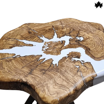 Natural Wood Coffee Table – Live Edge Epoxy Accent Table | Fankaarlok