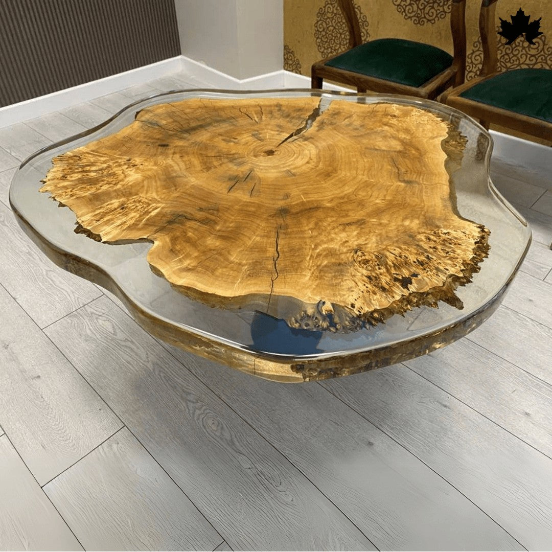 Solid Wood Coffee Table – Live Edge Epoxy Center Table | Fankaarlok