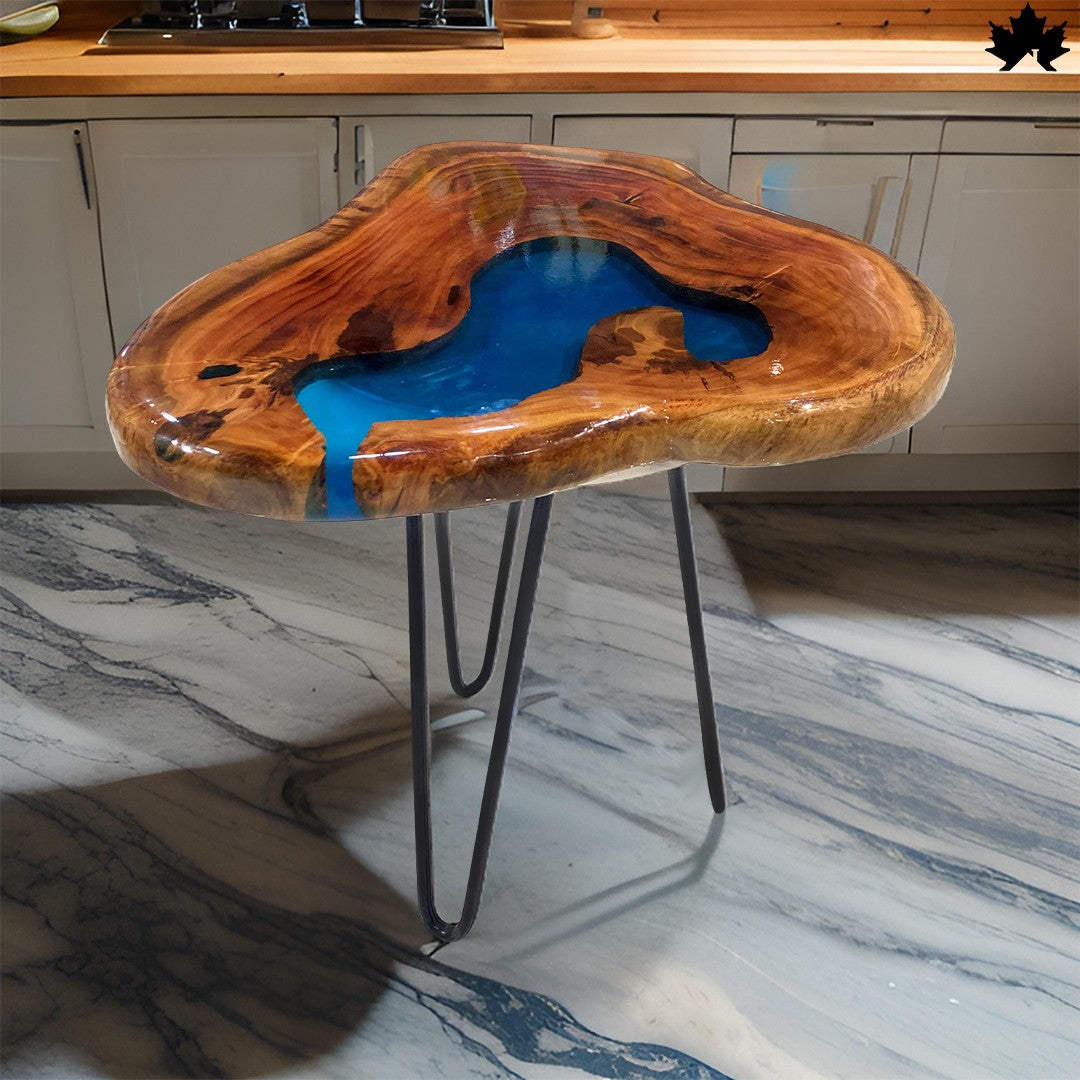 River Coffee Table – Blue Epoxy Wood Table | Fankaarlok