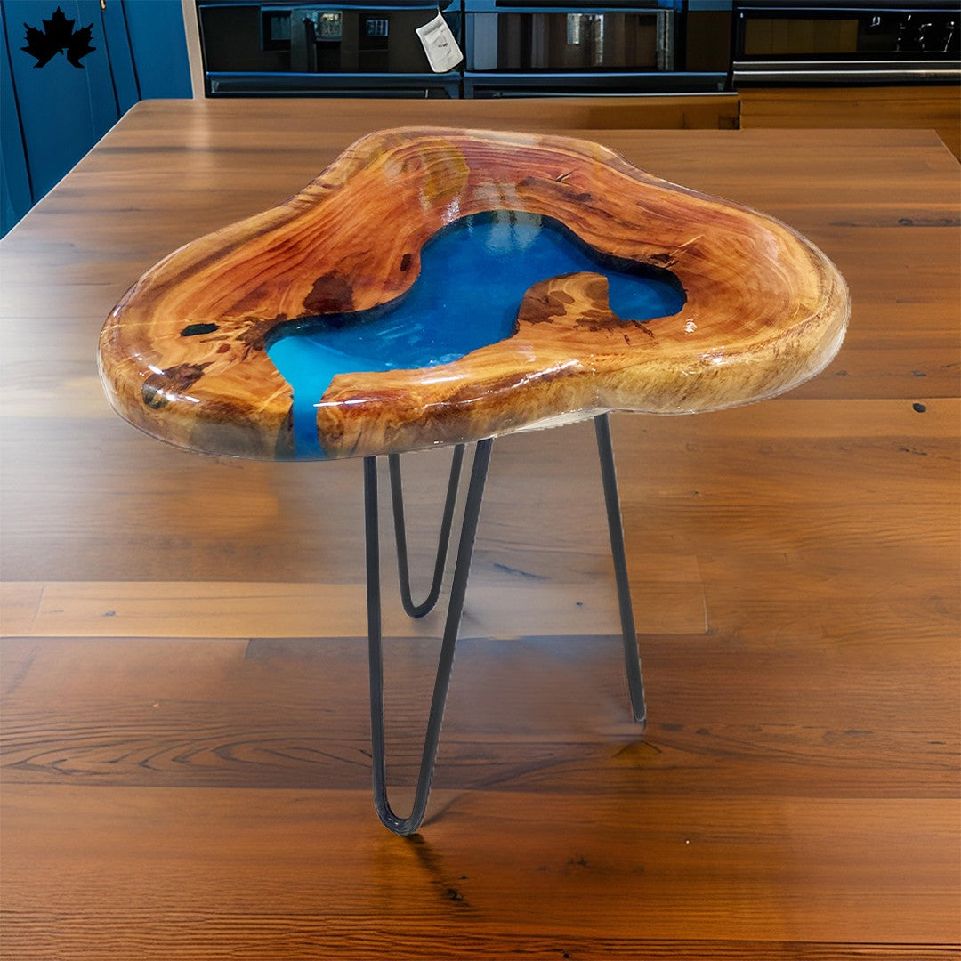 River Coffee Table – Blue Epoxy Wood Table | Fankaarlok