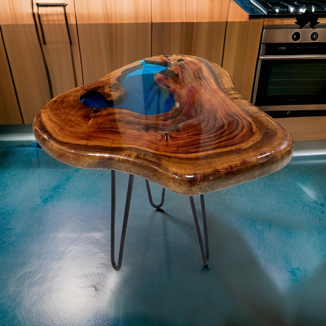 River Coffee Table – Blue Epoxy Wood Table | Fankaarlok