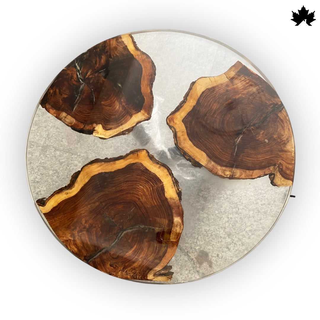 Eclipse Resin Wood Table – Round Coffee Table | Fankaarlok