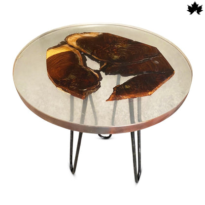 Aurora – Round Resin Wood Coffee Table | Luxury Living Room Furniture