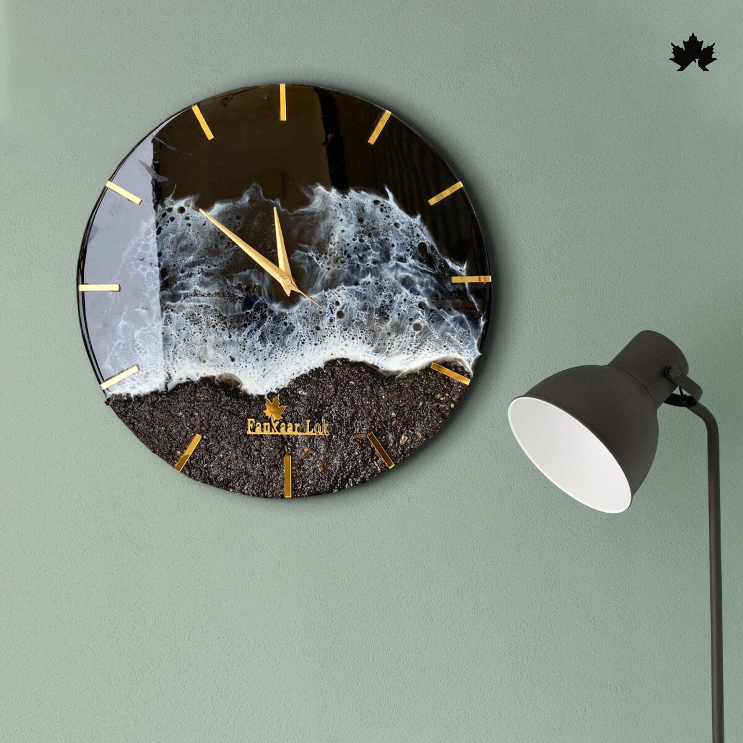 Ocean Wave Resin Clock – Minimal Design | Handcrafted Wall Clock by Fankaarlok