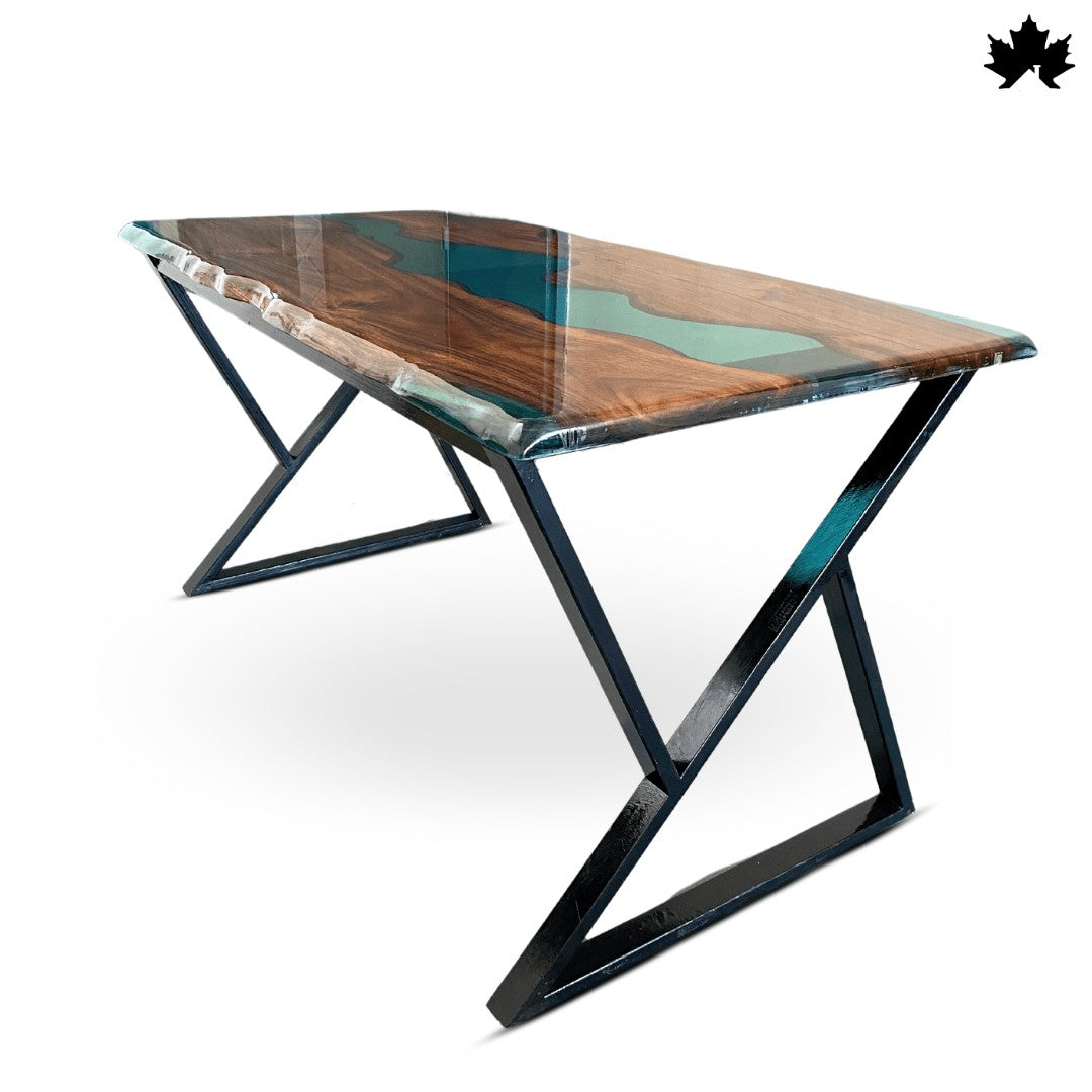 Luxury Wooden Table for Dining Room – Teal River Epoxy Dining Table | Fankaarlok
