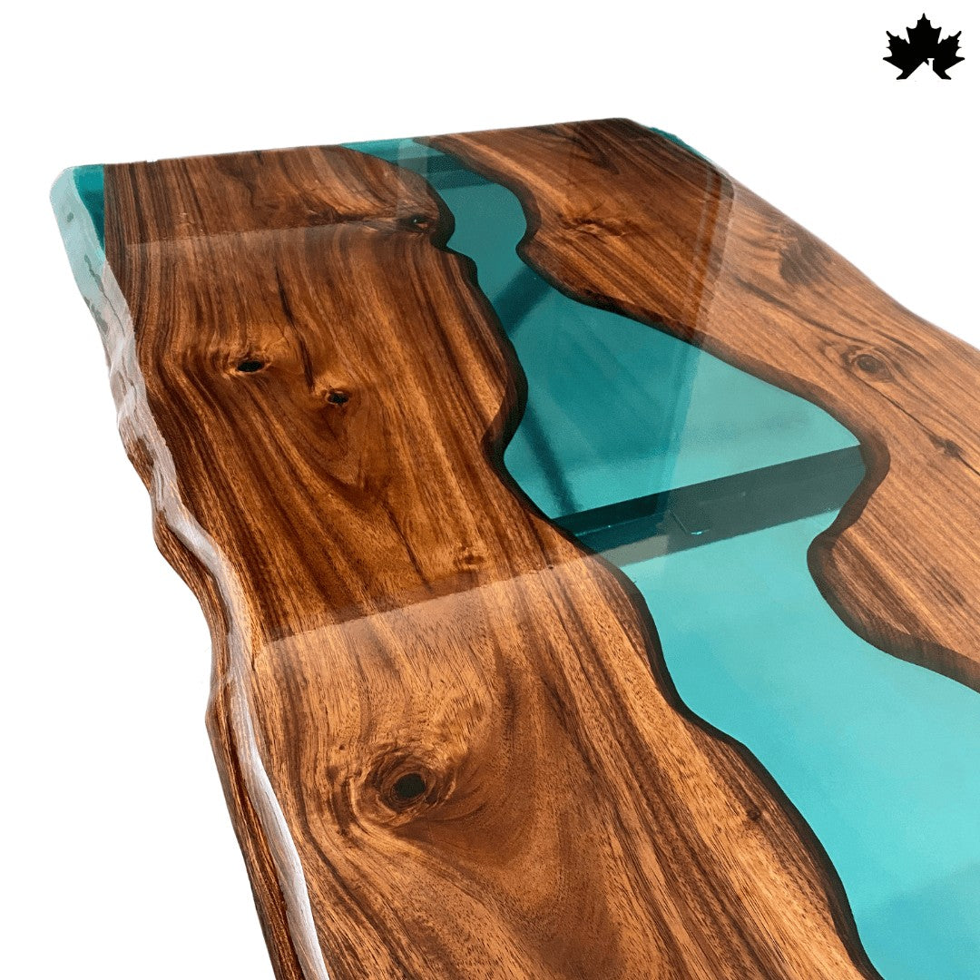 Luxury Wooden Table for Dining Room – Teal River Epoxy Dining Table | Fankaarlok