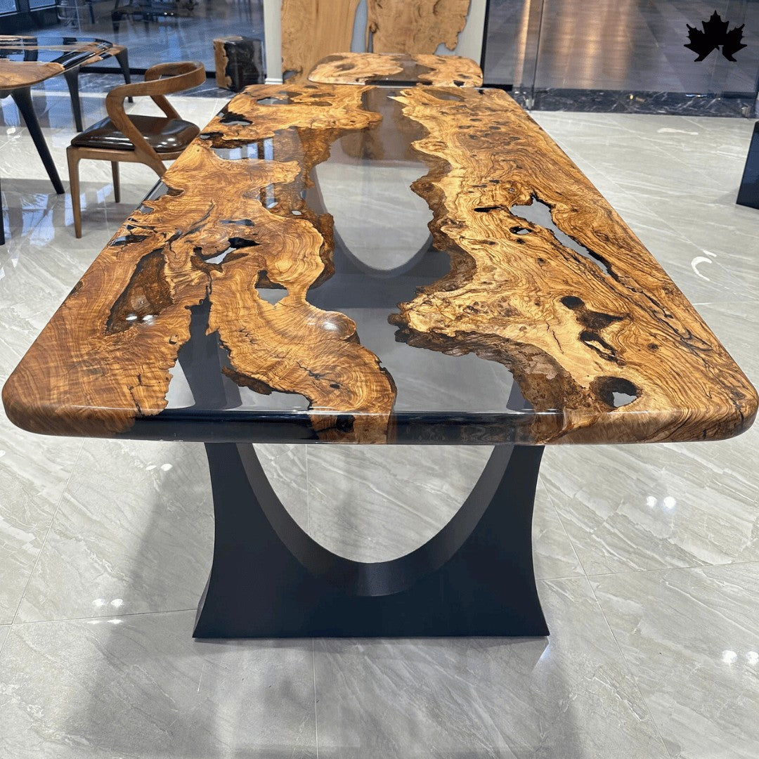 Large Wooden Dining Table – Premium Live-Edge Epoxy Dining Table | Fankaarlok