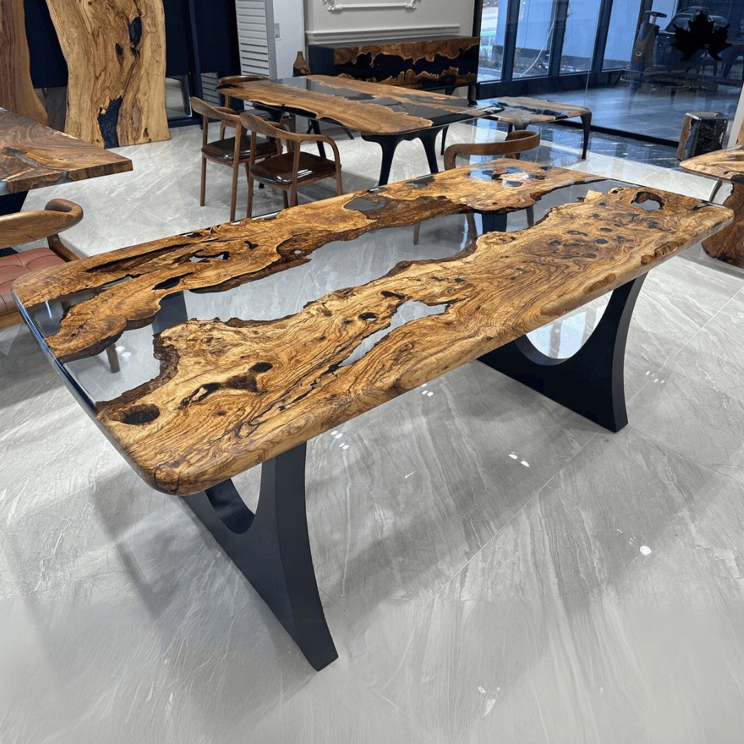 Large Wooden Dining Table – Premium Live-Edge Epoxy Dining Table | Fankaarlok