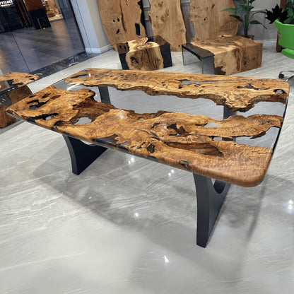 Large Wooden Dining Table – Premium Live-Edge Epoxy Dining Table | Fankaarlok