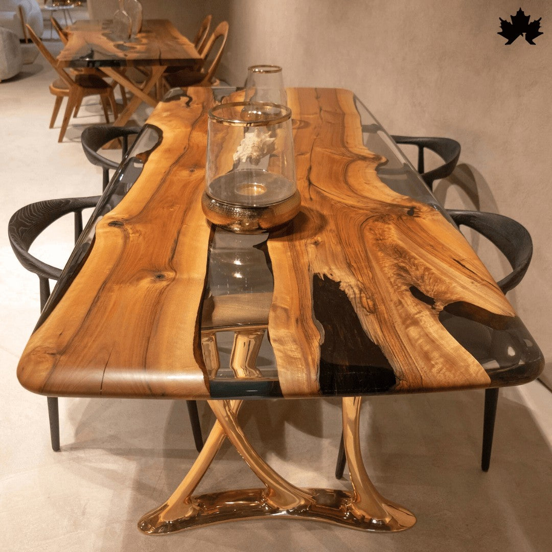 Wooden Table for Dining Room – Luxury Live-Edge Epoxy Dining Table | Fankaarlok
