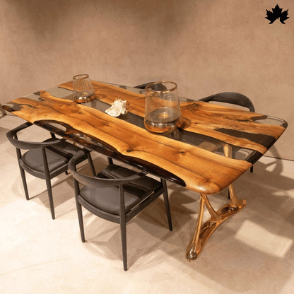 Wooden Table for Dining Room – Luxury Live-Edge Epoxy Dining Table | Fankaarlok