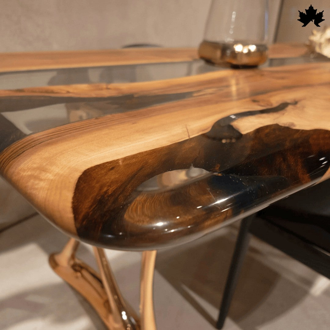 Wooden Table for Dining Room – Luxury Live-Edge Epoxy Dining Table | Fankaarlok