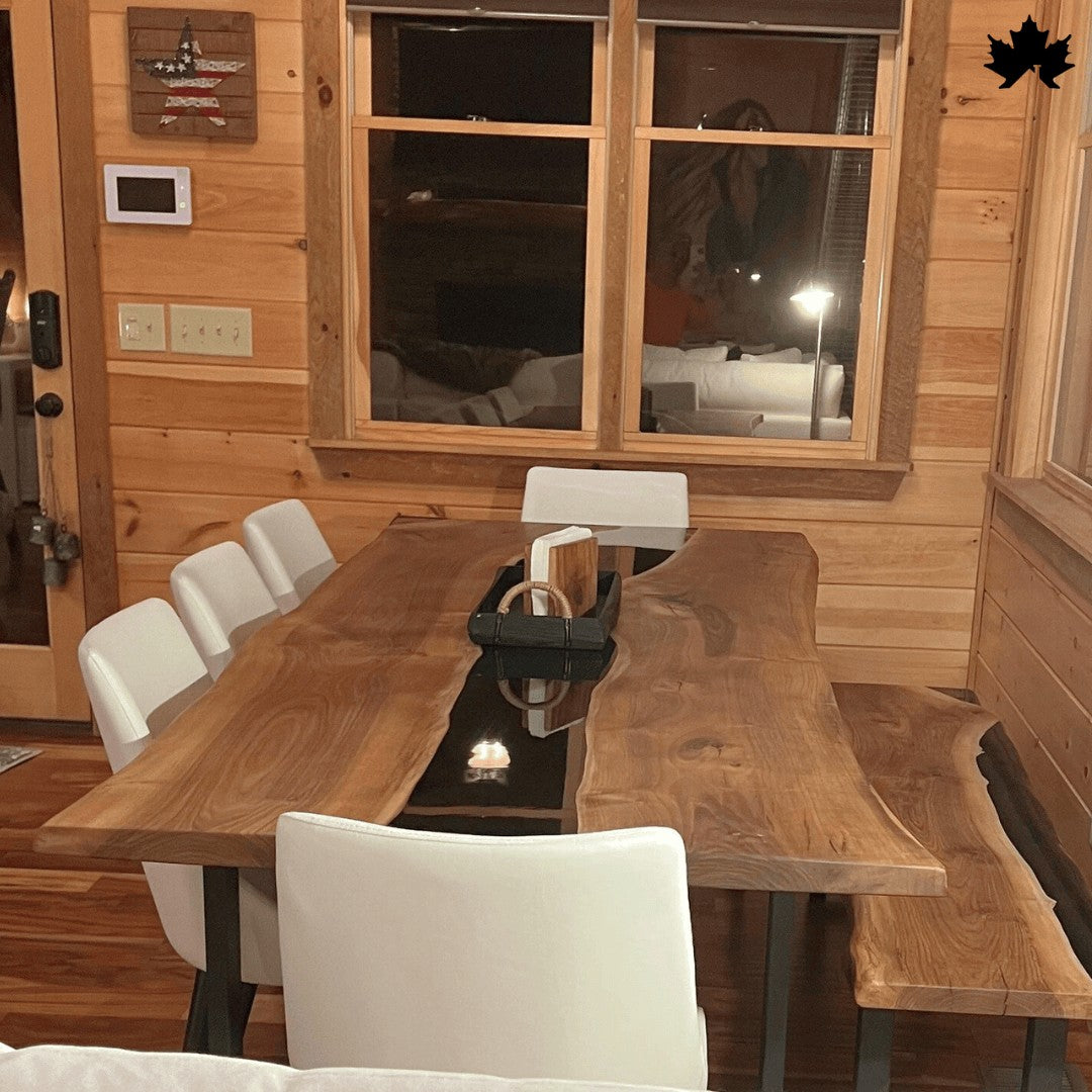 Contemporary Dining Table – Black Epoxy River Table | Fankaarlok