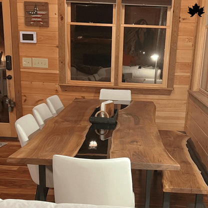 Contemporary Dining Table – Black Epoxy River Table | Fankaarlok