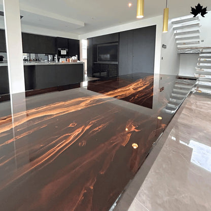 Wooden Dining Table Online – High-Gloss Black Resin Table | Fankaarlok