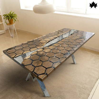 Dining Table for Villa – Luxury Honeycomb Wood Table | Fankaarlok