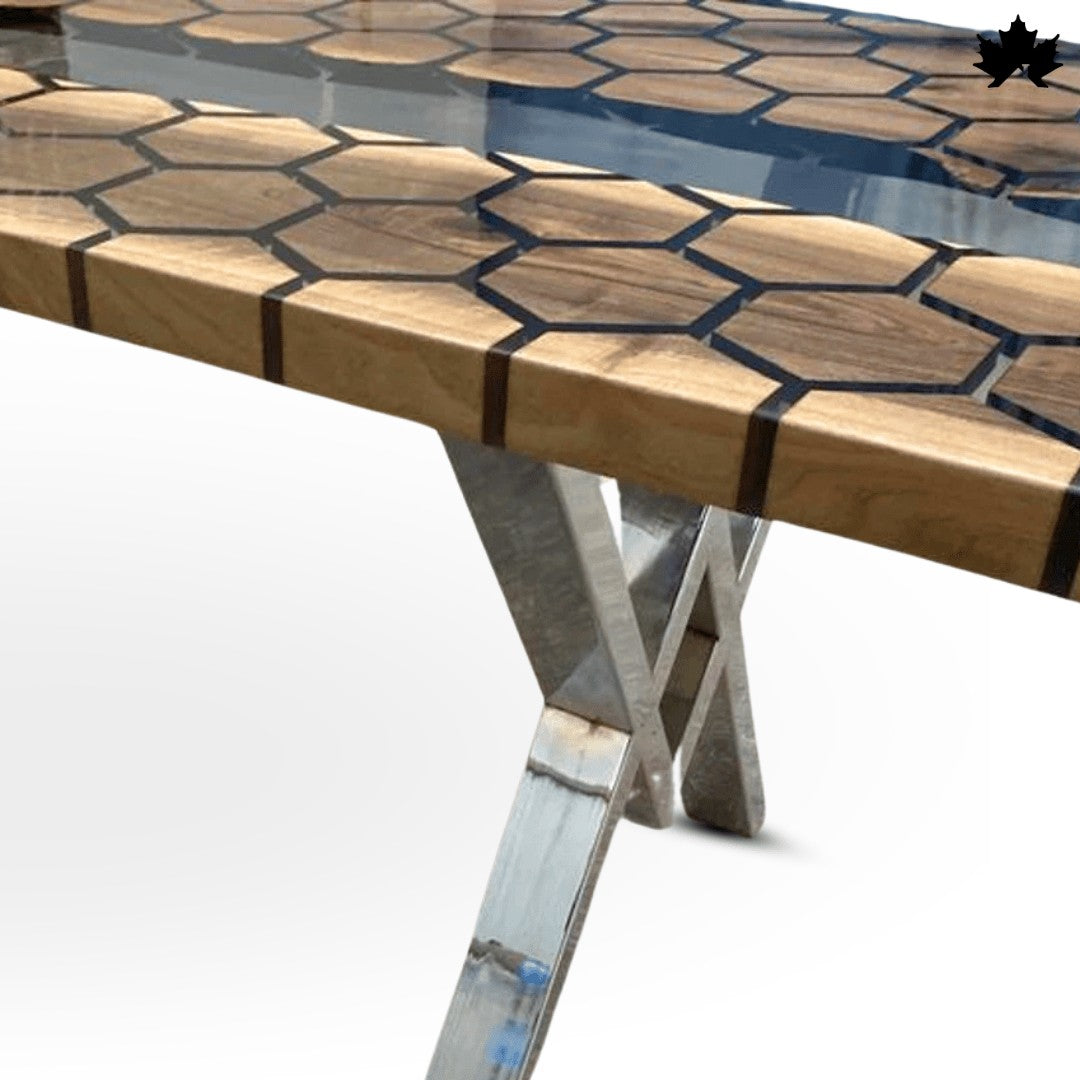 Dining Table for Villa – Luxury Honeycomb Wood Table | Fankaarlok