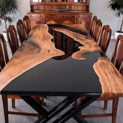 Premium Dining Table Black – Luxury Black Epoxy Dining Table | Fankaarlok