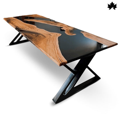 Premium Dining Table Black – Luxury Black Epoxy Dining Table | Fankaarlok