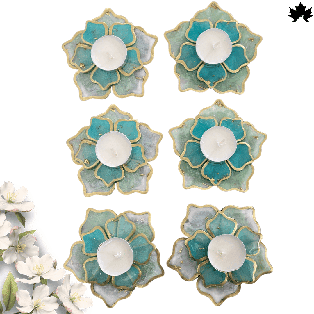 Aqua Wave Essence- Set of 6 Diya Holder - Fankaarlok