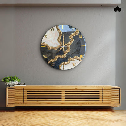 Luxury Resin Art Clock – Marble Texture Finish | Designer Wall Clock by Fankaarlok