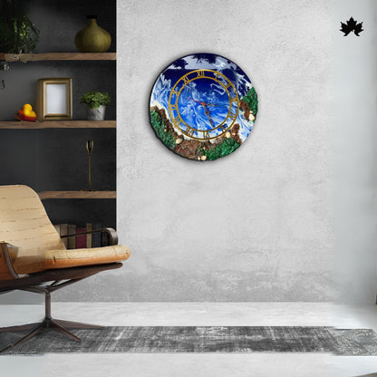 Ocean Wave Resin Art Collection | Round Designer Wall Clock by Fankaarlok
