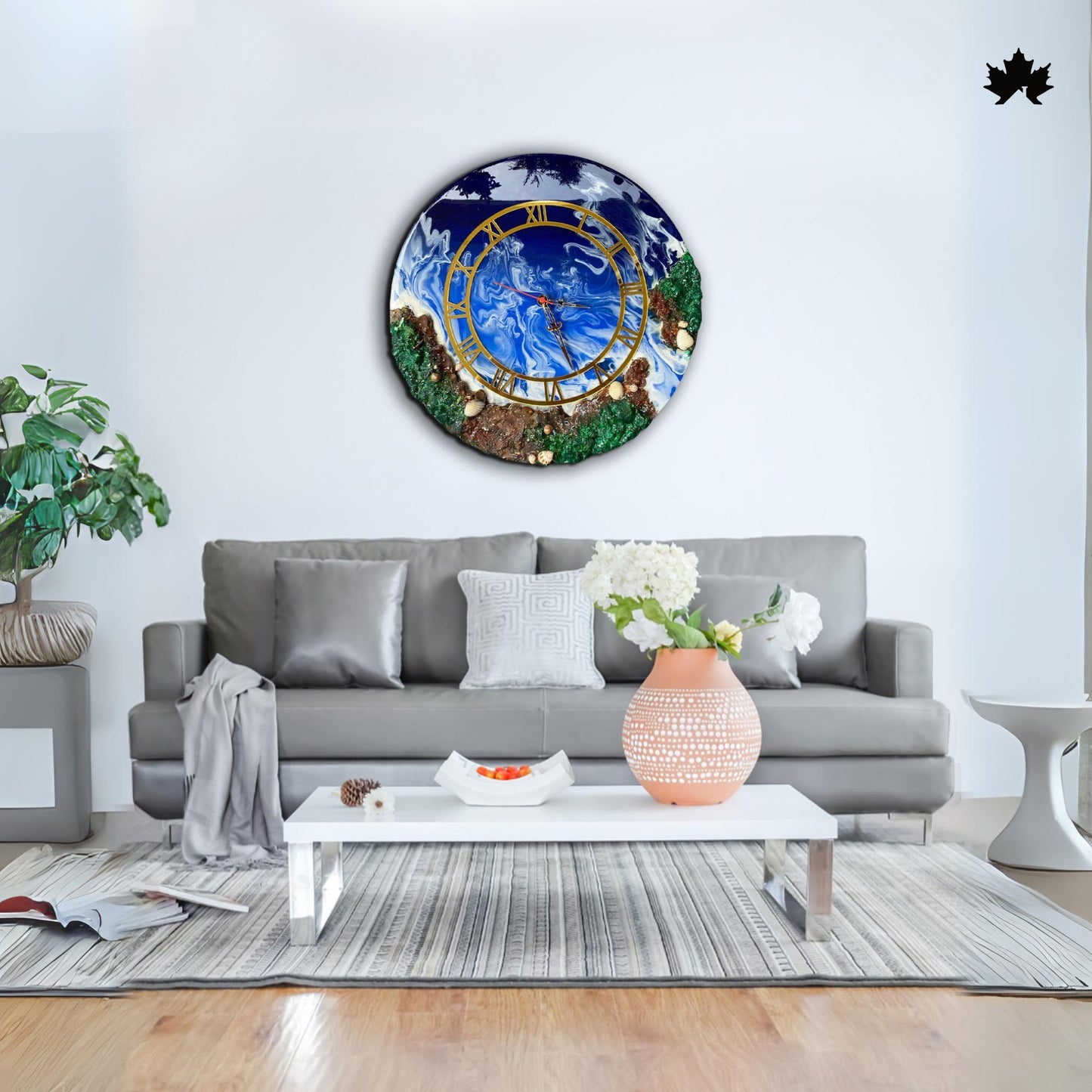 Ocean Wave Resin Art Collection | Round Designer Wall Clock by Fankaarlok