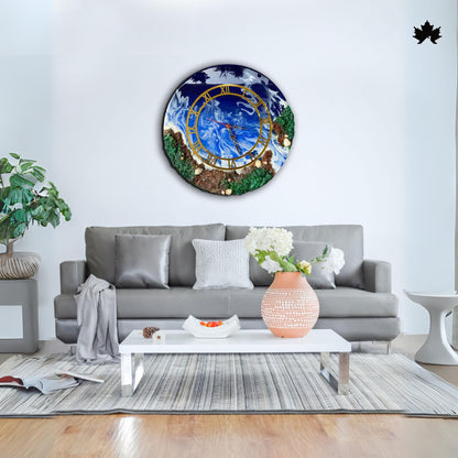 Ocean Wave Resin Art Collection | Round Designer Wall Clock by Fankaarlok