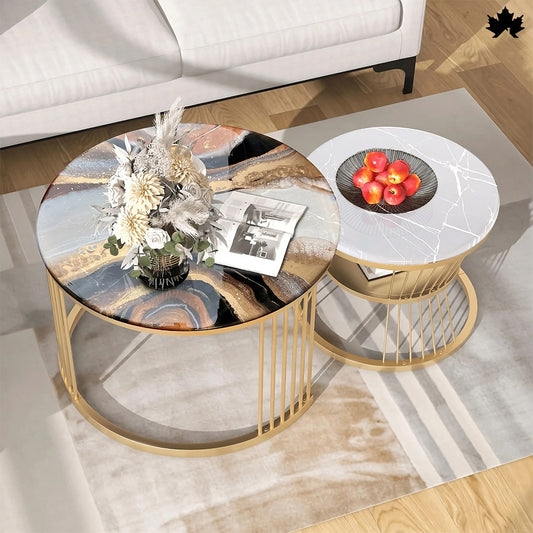 Living Room Nesting Table Design – Luxury Round Set | Fankaarlok