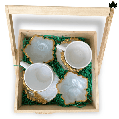 Stylish Tea Cup Set for Gifting | Handcrafted Luxury Cups with Coasters & Bowls - Fankaarlok