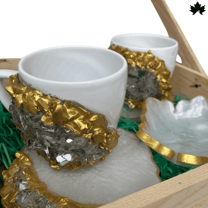 Stylish Tea Cup Set for Gifting | Handcrafted Luxury Cups with Coasters & Bowls - Fankaarlok