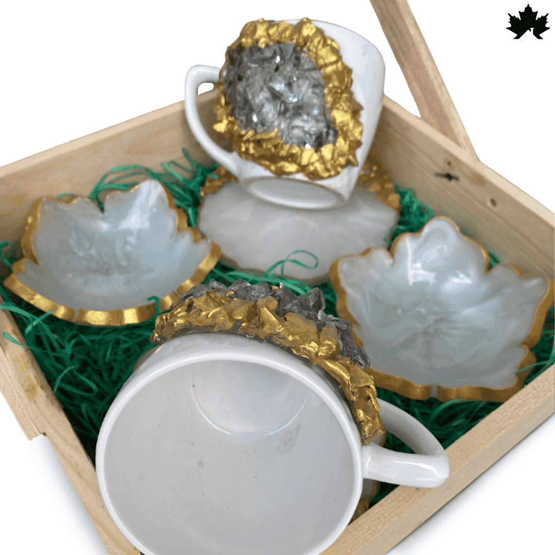 Stylish Tea Cup Set for Gifting | Handcrafted Luxury Cups with Coasters & Bowls - Fankaarlok