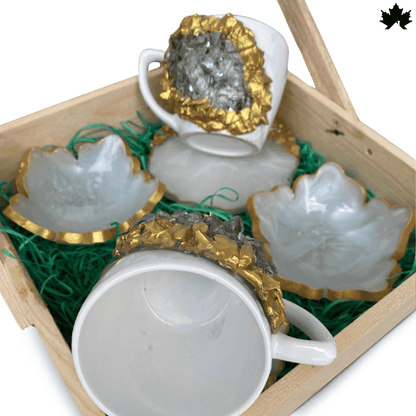 Stylish Tea Cup Set for Gifting | Handcrafted Luxury Cups with Coasters & Bowls - Fankaarlok