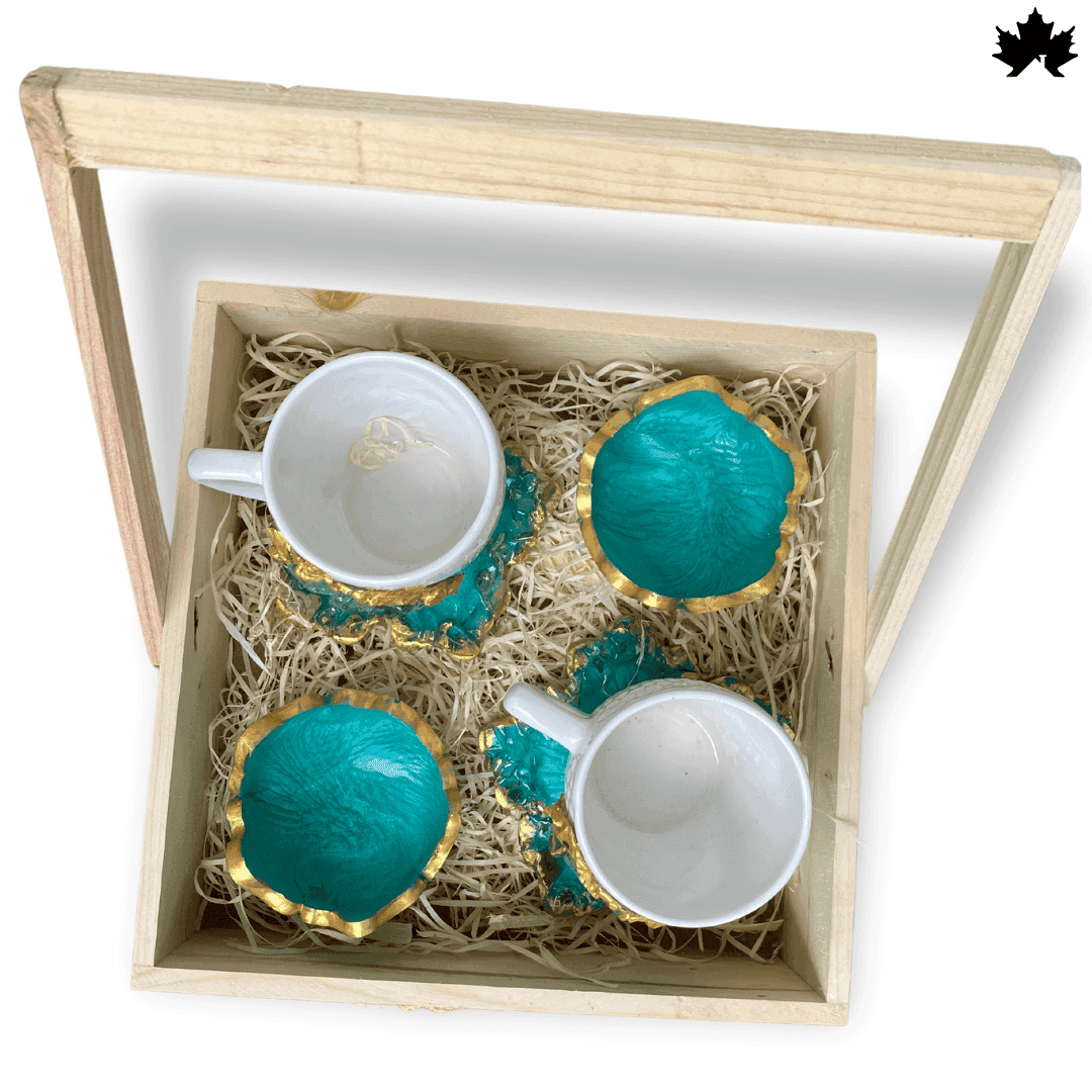 Buy Designer Cup Set Online | Luxury Handcrafted Cup & Coaster Gift Hamper - Fankaarlok