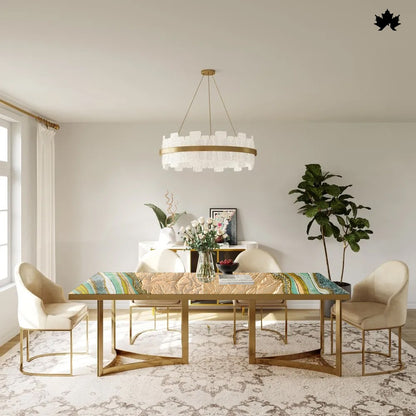 Dining Table 4 Seater – Luxury Geode-Inspired Epoxy & Gold Dining Table | Fankaarlok
