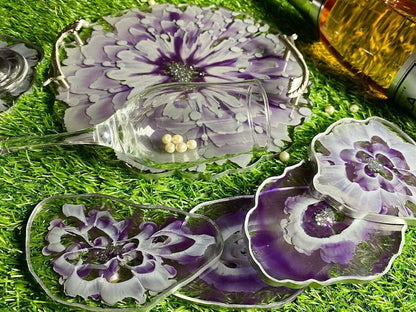 Modern Luxury Serving Set | Designer Tray with Coasters