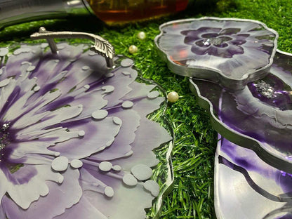 Modern Luxury Serving Set | Designer Tray with Coasters - Fankaarlok