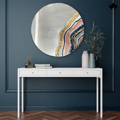 Prism Geo Slice – Resin Round Mirror | Buy Round Mirror for Living Room | Fankaarlok