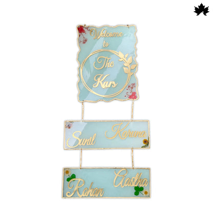 Wall Hanging Nameplate for Home | Multi-Layer Custom Family Name Board