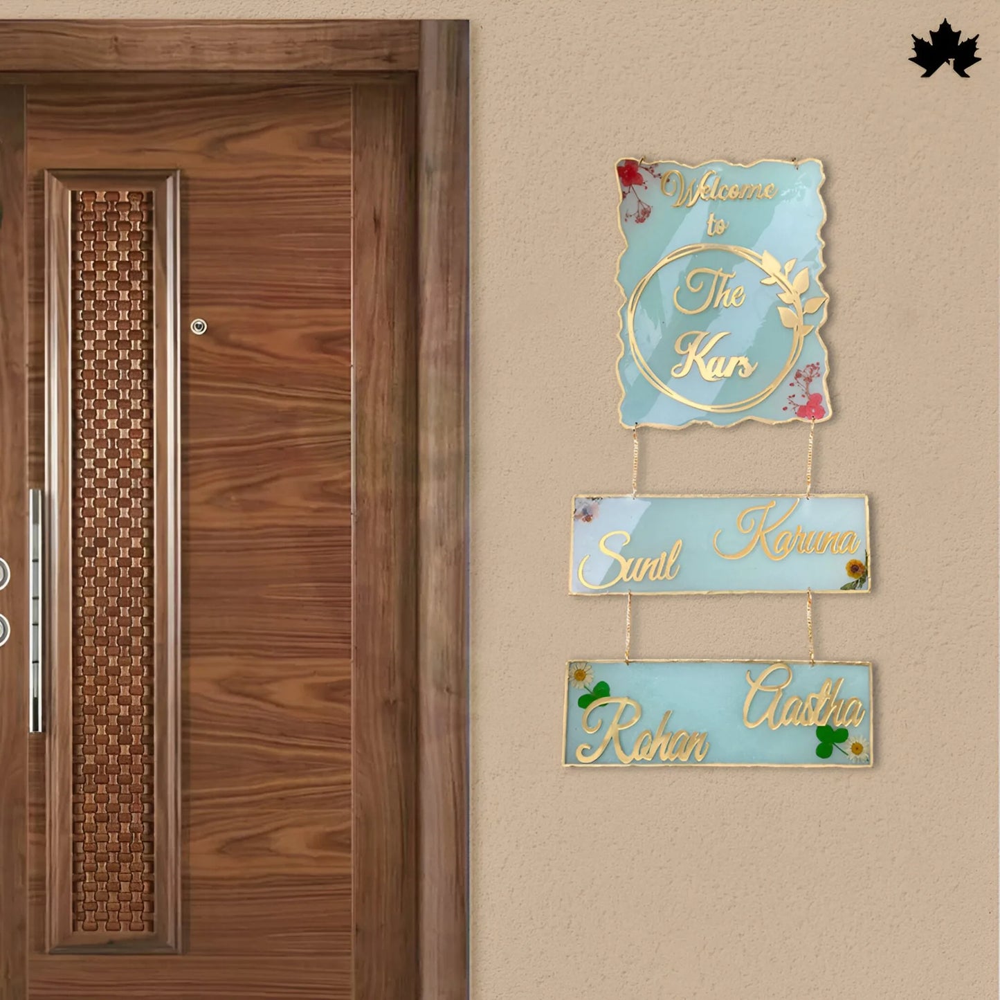 Wall Hanging Nameplate for Home | Multi-Layer Custom Family Name Board