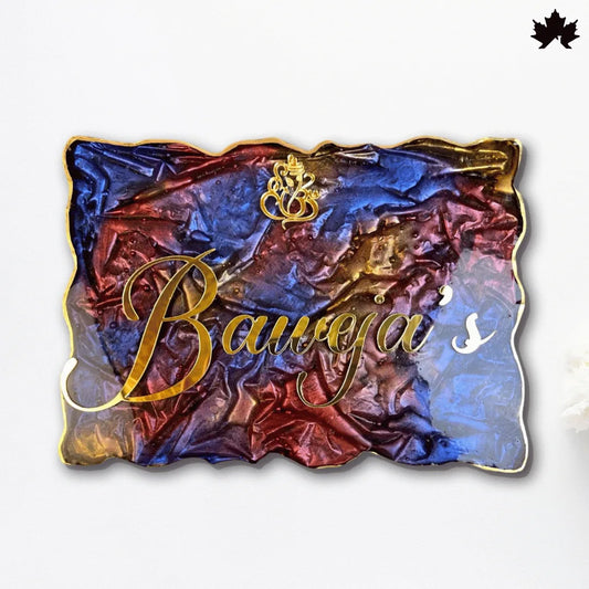Unique Resin Art Nameplate for Home | Luxury Custom Nameplate | Fankaarlok