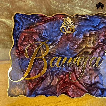 Unique Resin Art Nameplate for Home | Luxury Custom Nameplate | Fankaarlok