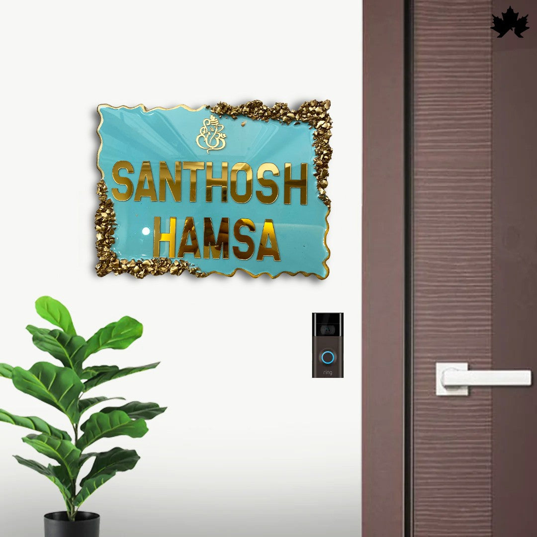 Gold Letter Nameplate Online India | Elegant Custom Door Nameplate